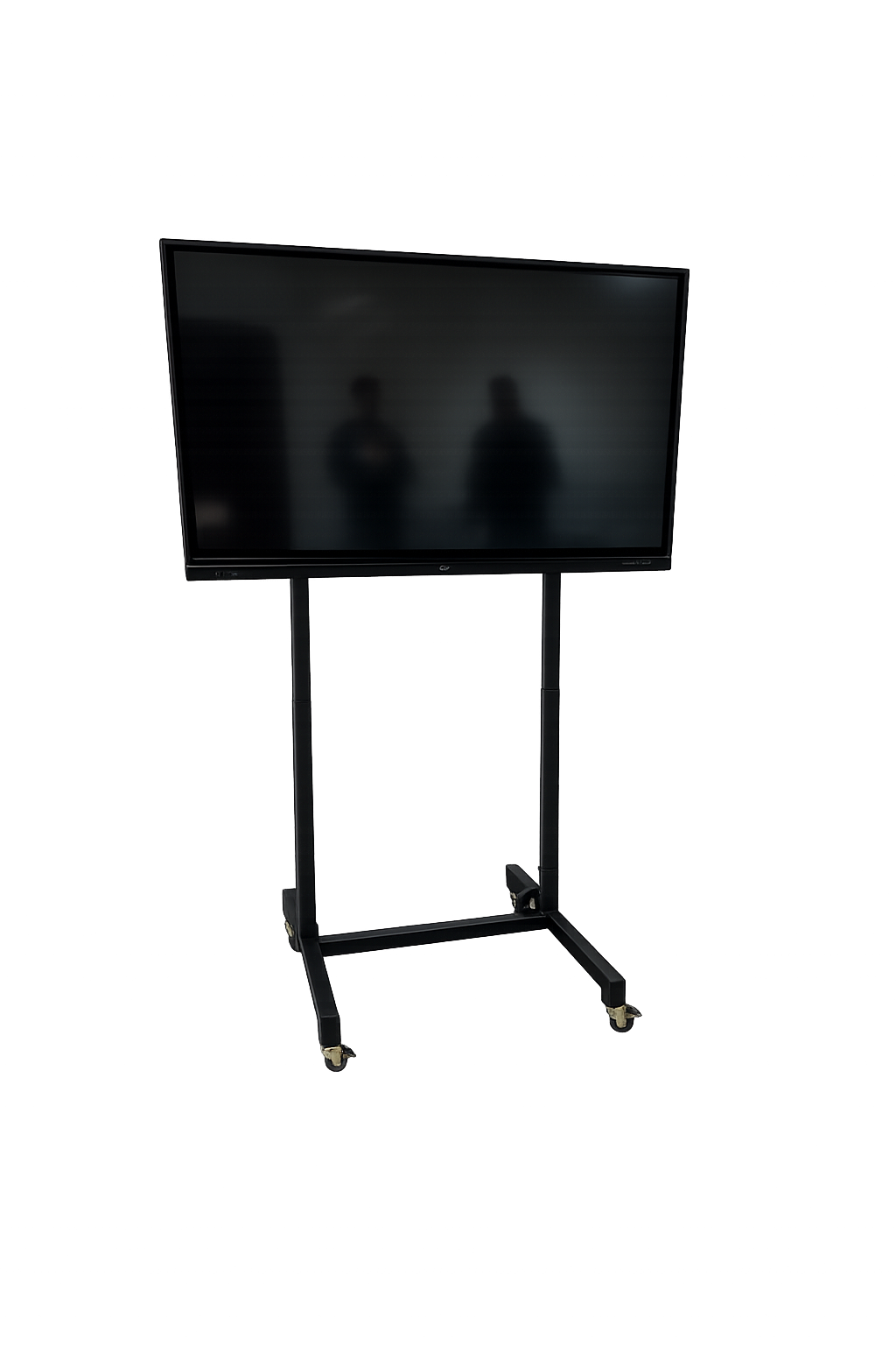 Black Metal Mobile TV Stand: Suporte TV com Motor de Elevação e Rodas