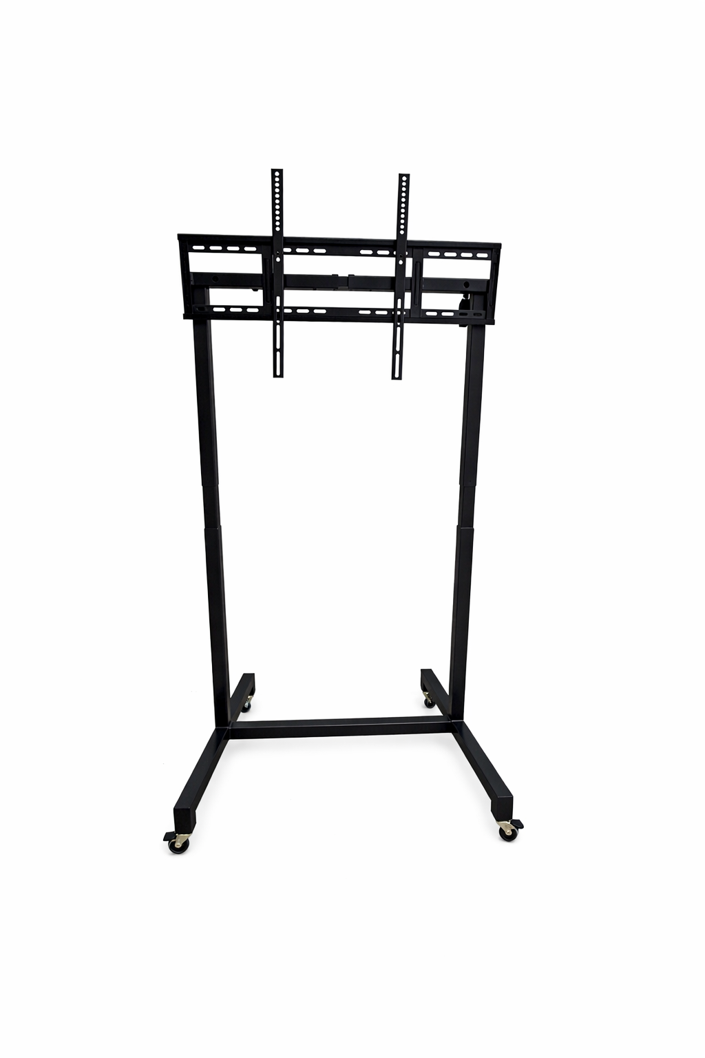 Black Metal Mobile TV Stand: Suporte TV com Motor de Elevação e Rodas