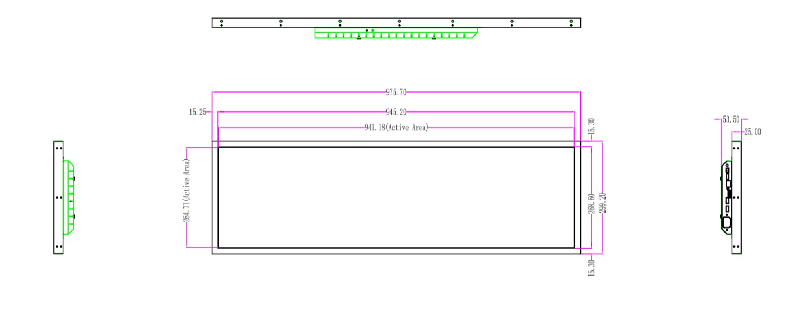Wallmount 38.5 inch screen - non touch