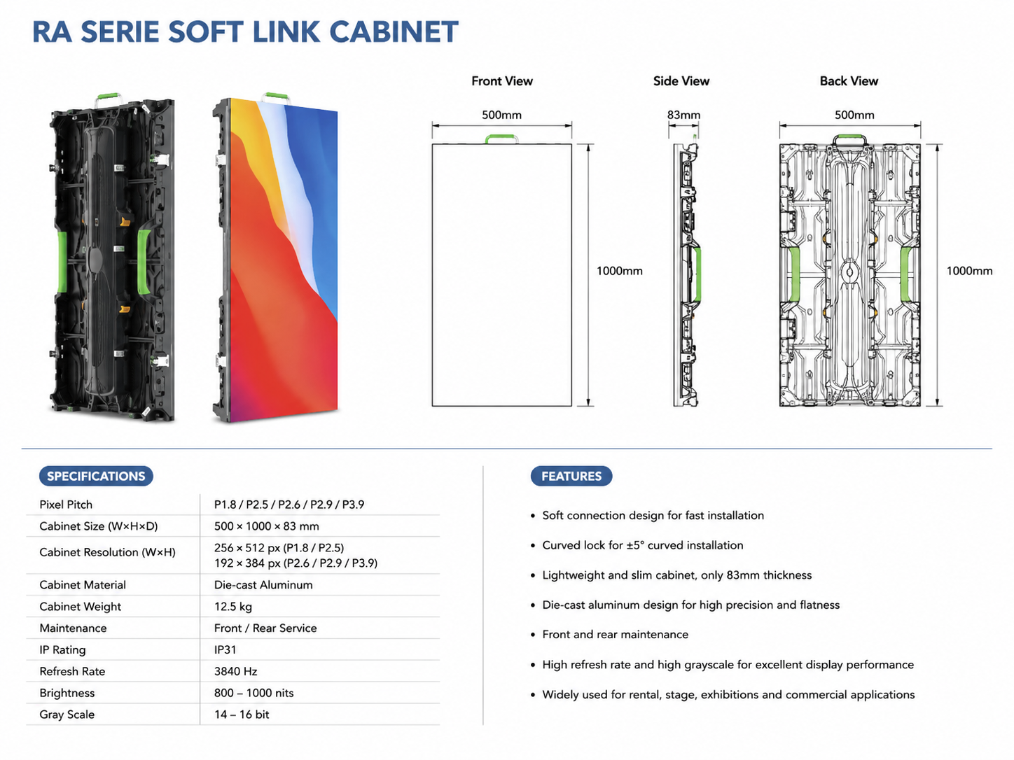 RA Series Soft Link Cabinet P3.91 Outdoor (RENTAL)