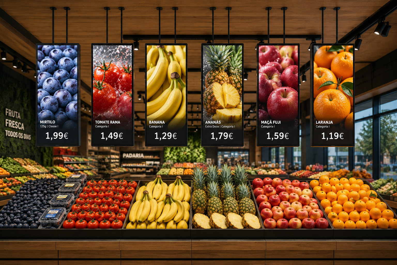 ESL Digital Signage ZKS101P-B: Moldura Preta - Single
