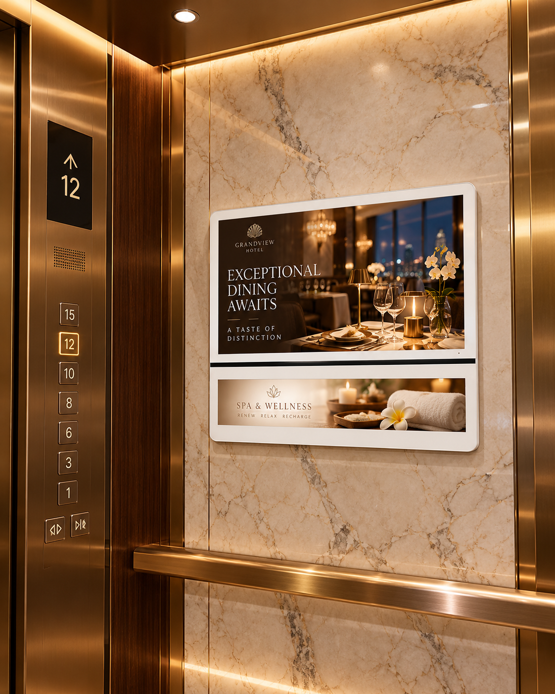 Ecrã LCD Digital Signage Elevador 21.5” Android 11